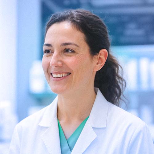 Dottoressa che sorride soddisfatta