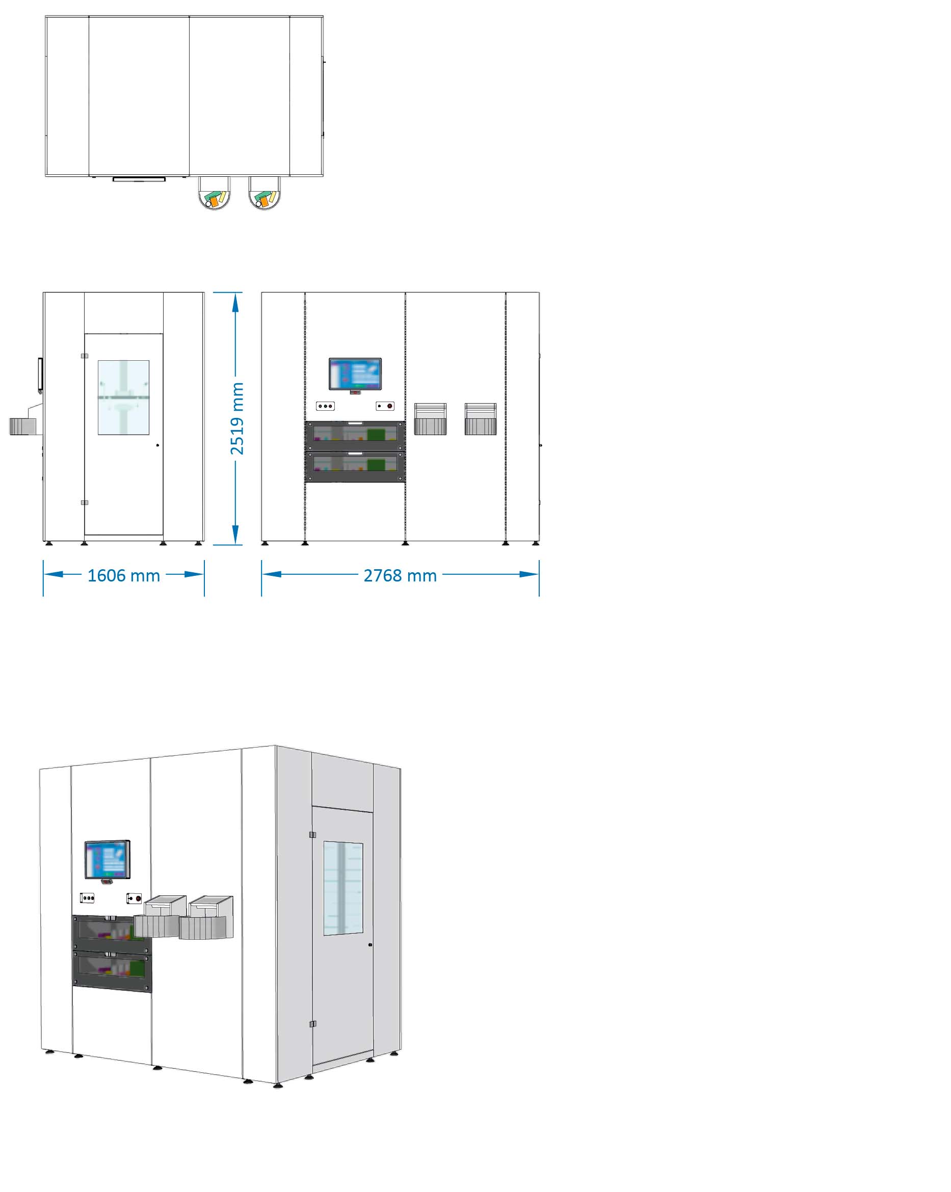 Model 2527 Length: 2.768 m Width: 1.606 m Min. Capacity: 3,200 Max. Capacity: 4,700