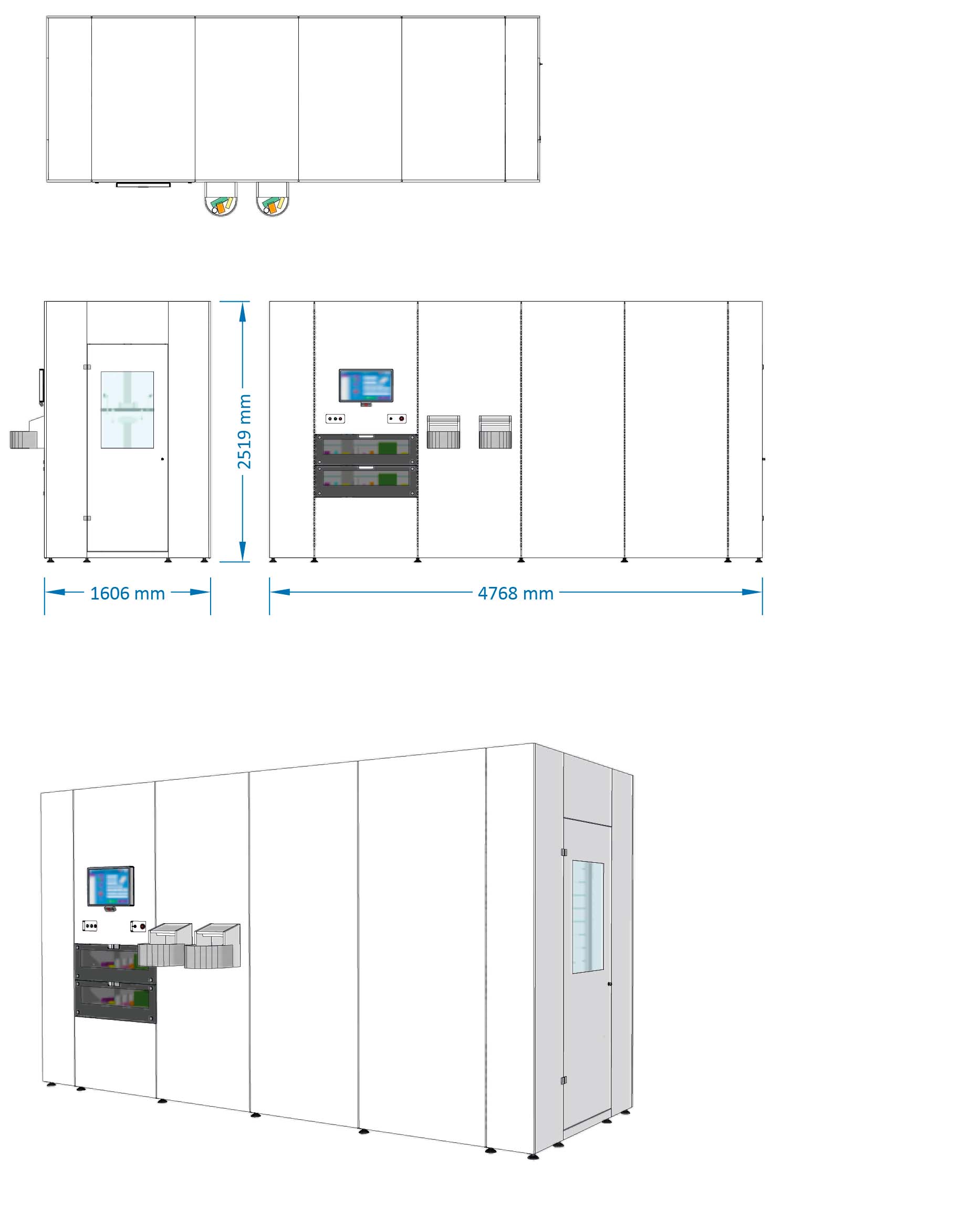 Model 2547 Length: 4.768 m Width: 1.606 m Min. Capacity: 6,900 Max. Capacity: 9,900