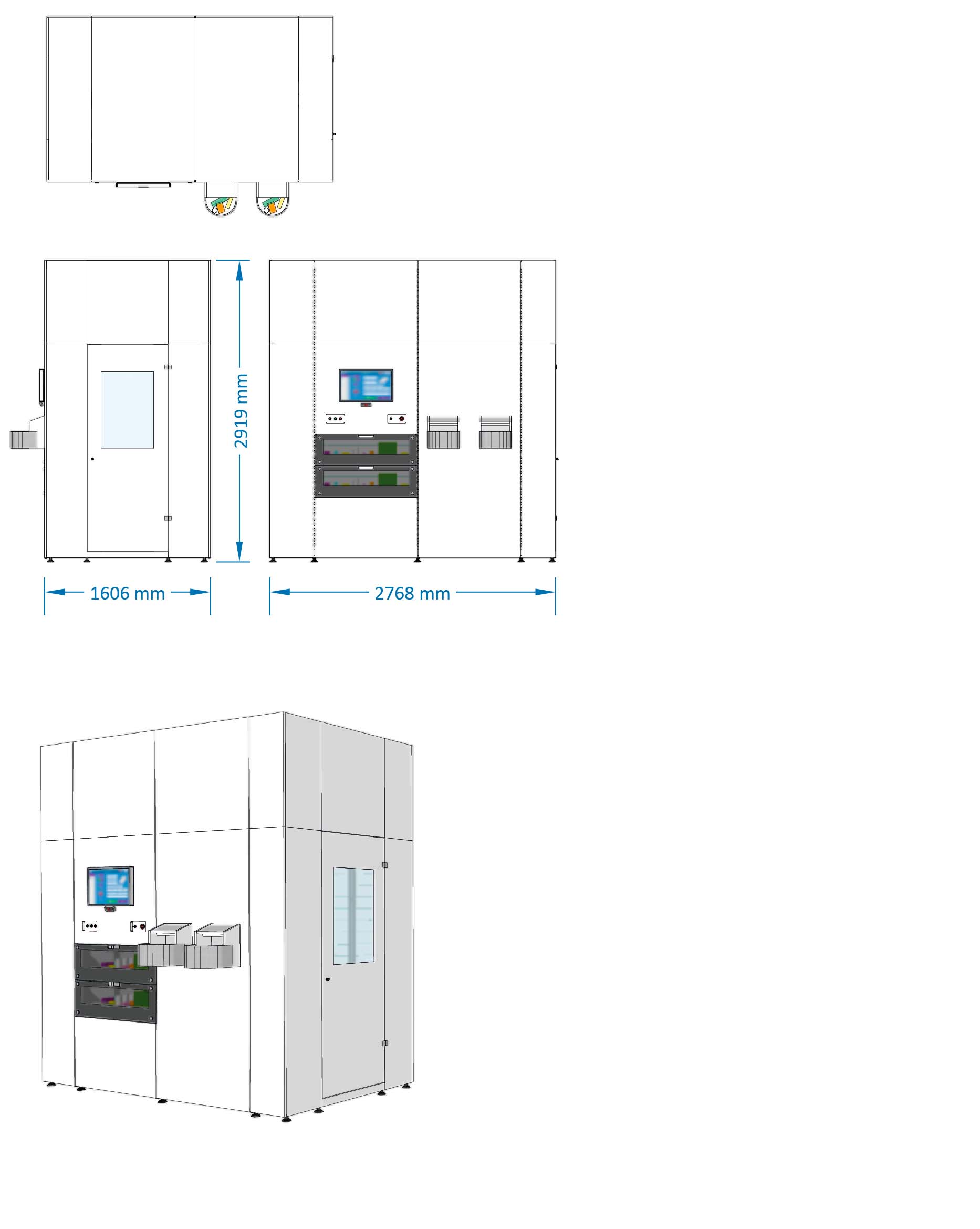 Model 2927 Length: 2.768 m Width: 1.606 m Min. Capacity: 4,100 Max. Capacity: 5,900