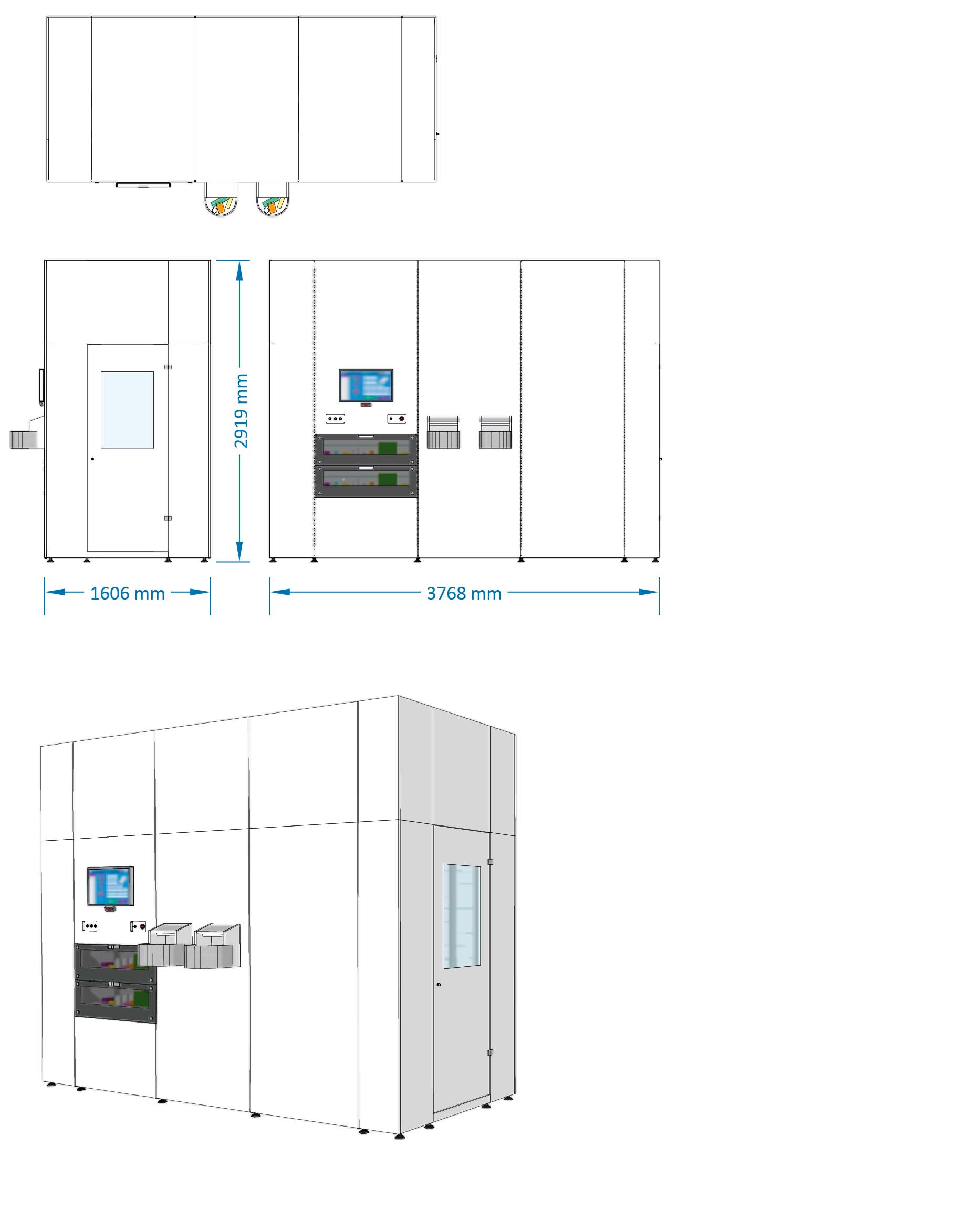 Model 2937Length: 3.768 mWidth: 1.606 m Min. Capacity: 6,300Max. Capacity: 9,100