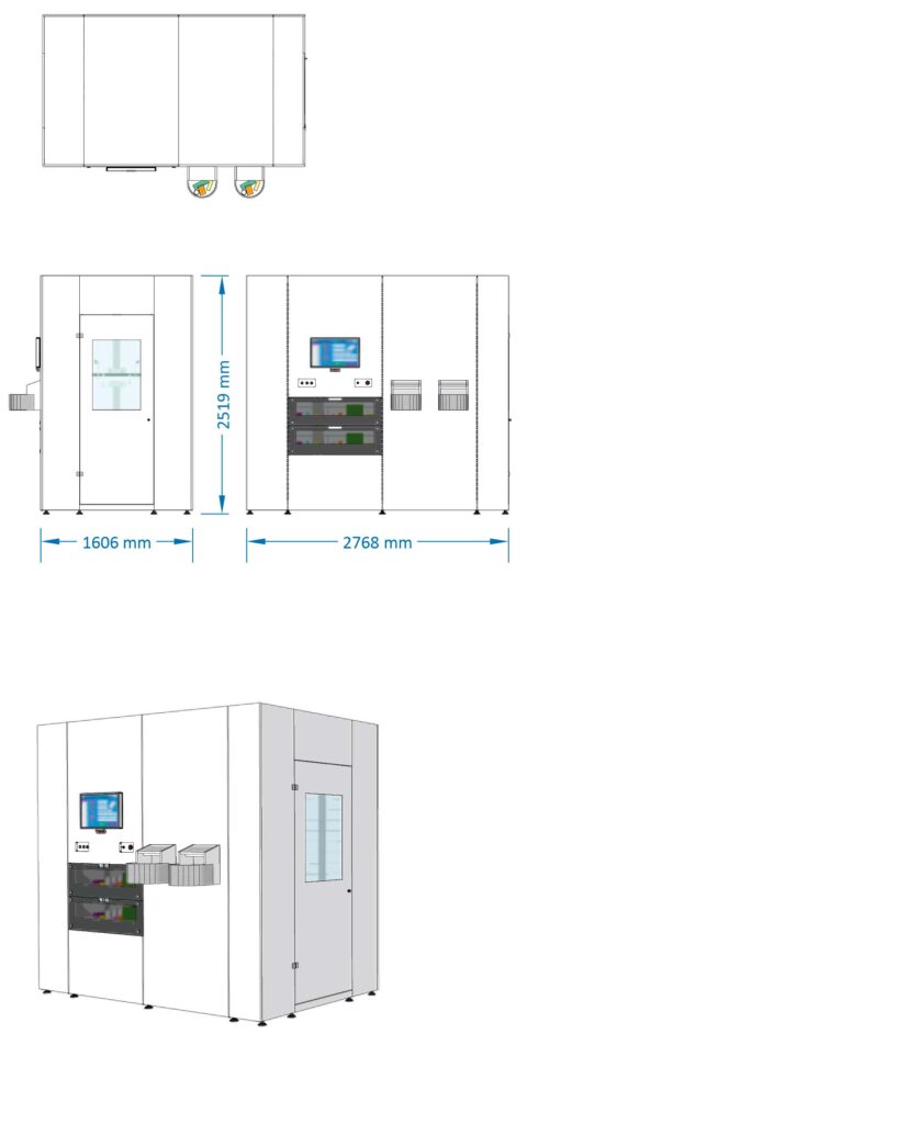 Modell 2527 Länge: 2.768 m Breite: 1.606 m Min. Kapazität: 3,200 Max. Kapazität: 4,700