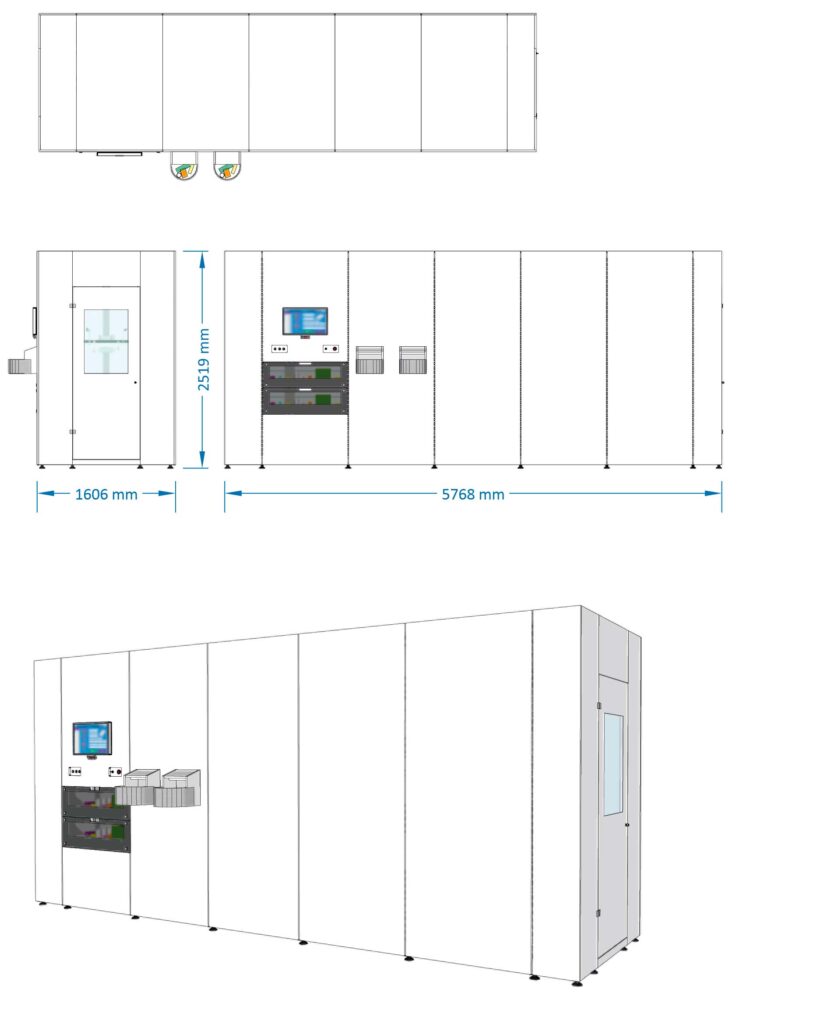 Modell 2557 Länge: 5.768 m Breite: 1.606 m Min. Kapazität: 8,700 Max. Kapazität: 12,400