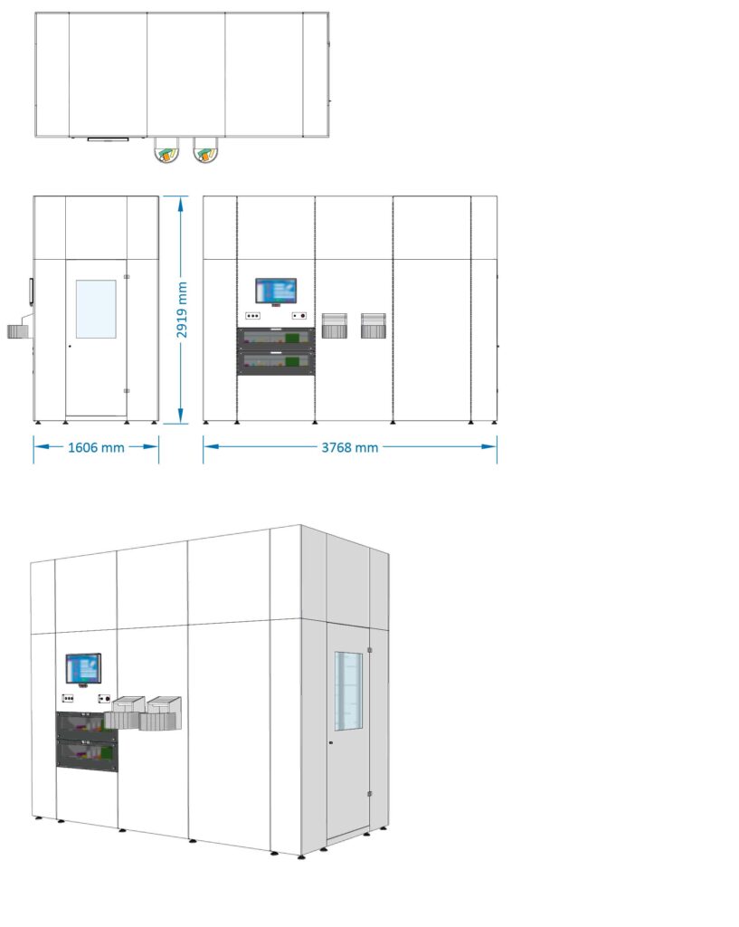 Modell 2937 Länge: 3.768 m Breite: 1.606 m Min. Kapazität: 6,300 Max. Kapazität: 9,100