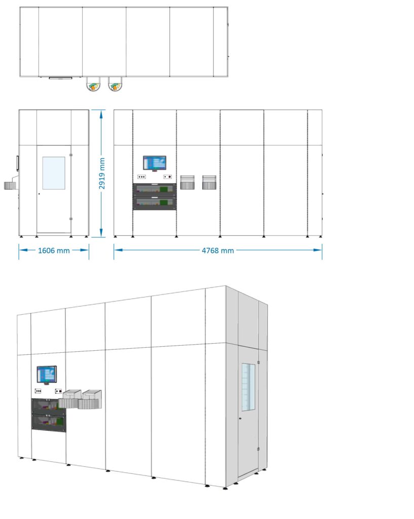 Modell 2947 Länge: 4.768 m Breite: 1.606 m Min. Kapazität: 8,600 Max. Kapazität: 12,300