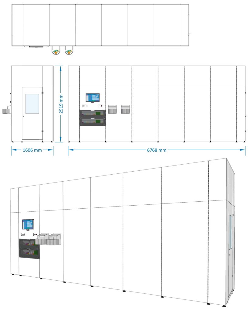 Modell 2967 Länge: 6.768 m Breite: 1.606 m Min. Kapazität: 13,000 Max. Kapazität: 18,700