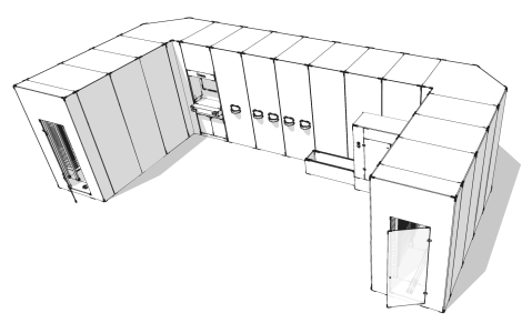 Custom-ShapeLa combinazione di moduli di magazzino lineari e curvi (90 e 180 gradi) permette di adattare perfettamente il magazzino robotizzato al locale di installazione, ad esempio con le forme a “J” (U-Shape con un lato più corto) o a “ferro di cavallo”.